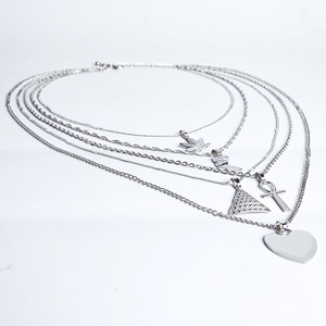 Mujeres corazón ankh Cruz maple leafs faraón egipcio pirámide encantos 5 en 1 multi capas collar <span class=keywords><strong>de</strong></span> Gargantilla - Product Image 6