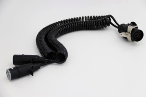 New 7-Way Coiled Cable for Truck Trailers Seven Core <b>Electrical</b> <b>Wire</b> with Spring Guard and Connector - Product Image 5