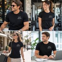 Camiseta Unisex Personalizada de Alta Calidad, Estilo Hip-Hop Casual, Tejida, con Logotipo Bordado