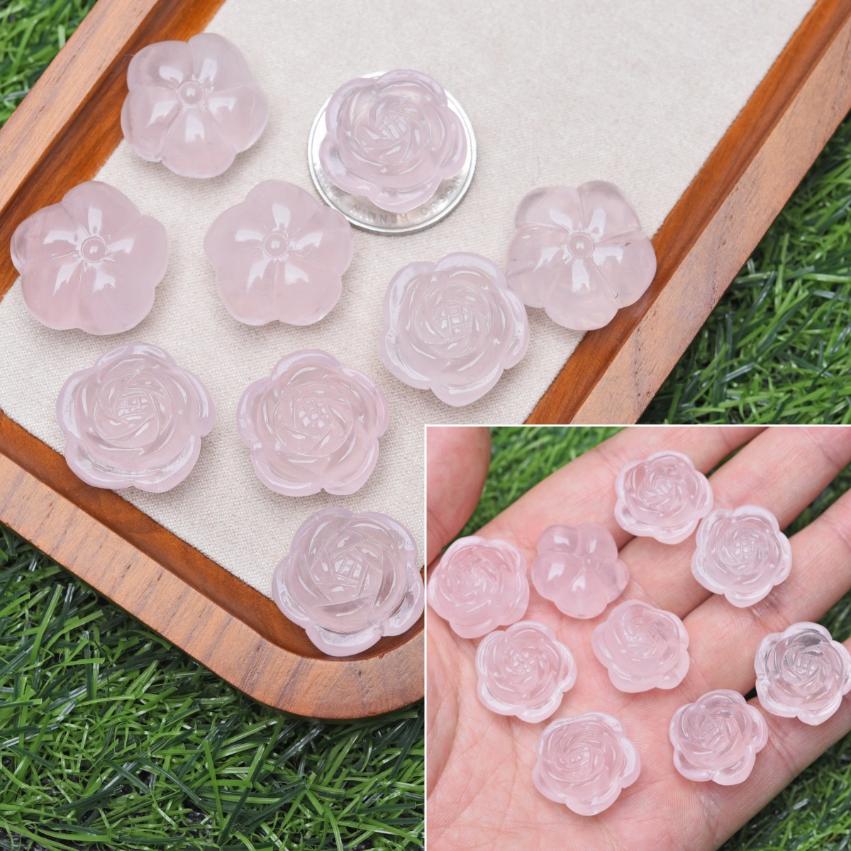 5 fleurs - Quartz rose