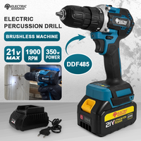 Perceuse à percussion sans fil Electric Goddess DDF485 avec moteur sans balais, batterie au lithium 21V, vitesse variable, 350W, personnalisable OEM
