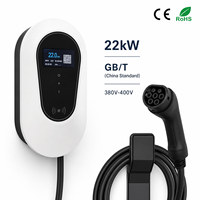 CE 22kw GBT Wall Electric Cars EV Charging Chinese Plug AC 380v Tiga Fasa App WiFi 12 Pengisi Daya EV yang Aman dan Terpasang di Dinding untuk Tesla