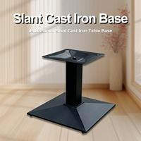Base de table inclinée en fonte avec pieds réglables, pieds de nivellement et colonne centrale, base de table noire pour usage extérieur
