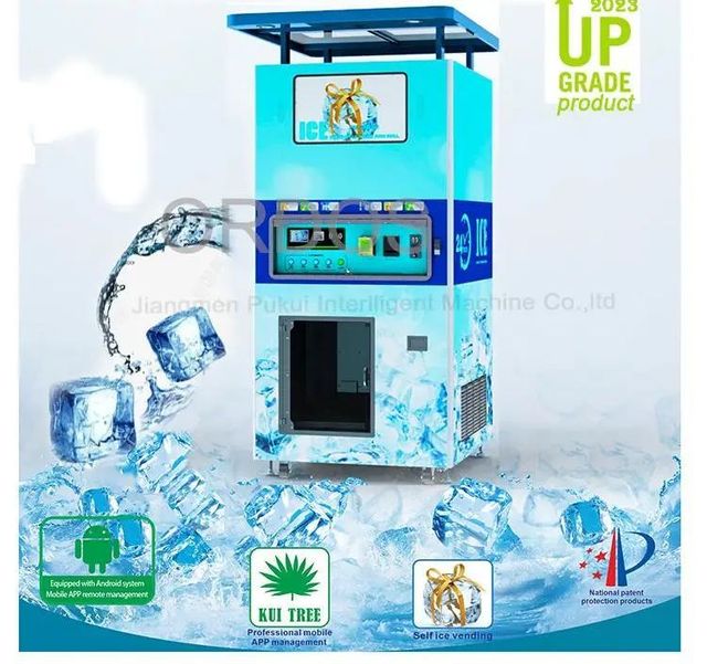 Commercial Automatic 1 Ton Ice Vending Machine Cheap Efficient with Coin Credit Card Token QR Code Payment Systems SDK Function