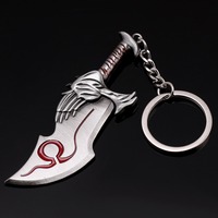 Porte-clé avec couteau, modèle d'arme, pendentif en métal avec bouclier de hache, porte-clés, vente en gros
