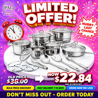 Ensemble de cuisine en acier inoxydable 18 pièces For Basics, compatible four et lave-vaisselle, casseroles, poêles, ustensiles, argent