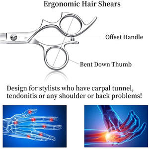 Ciseaux professionnels pour la coupe des cheveux, en acier inoxydable, tête droite, manche long, ciseaux de salon de beauté, outils de coupe de précision de 6 pouces - Product Image 4