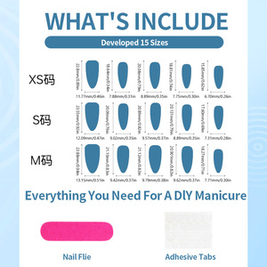 30Pcs New Màu Xanh Mắt Mèo Thiết Kế Sáng Bóng Bãi Điển-Phong Cách Sơn Hạnh Nhân Móng Tay Giả Sóng Sao Vỏ 3D Điểm Kim Cương Nghệ Thuật Gây Ấn Tượng Móng Tay - Product Image 4