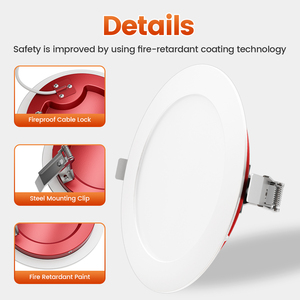 Luz LED Empotrable de <span class=keywords><strong>Techo</strong></span> para Interiores, Comercial, de Aluminio, con Clasificación de Resistencia al Fuego, Regulable, 5CCT Ajustable, CRI 90, 6 Pulgadas, para <span class=keywords><strong>Baño</strong></span> y Cocina - Product Image 3
