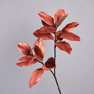 Alta calidad 110cm 2 cabezas Artificial Real Touch látex Yulan Magnolia hojas de naranja ramas de árbol decoración de flores europeas - Product Image 6