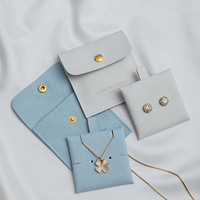 Velours Daim Cuir Microfibre Enveloppe Bijoux Pochette Collier Anneau Boucle d'oreille Bracelet Rabat Emballage Pochette