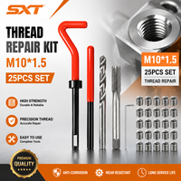 Kit de réparation de filetages 25 pièces M2-M12x1.75, kit d'inserts He Licoil, ensemble d'outils de réparation de filetages avec outils d'installation pour perceuse et taraudeuse