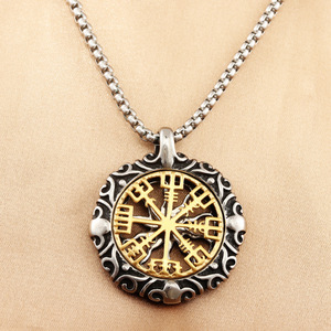 Stainless Steel <b>Cross</b> Pendant Two-tone Geometric Design For Men And Women Fashion Necklace 280760 - Product Image 1