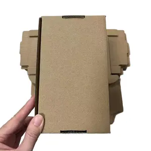 Boîte d'expédition en carton ondulé imprimé de logo personnalisé, découpée à l'emporte-pièce, enveloppe kraft pliable, emballage en papier recyclable