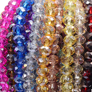Perline di Cristallo Sfaccettate Rondelle 8mm, 5 Fili, Trasparenti Lucide Rosa AB, Prezzo di Fabbrica, Basso MOQ, per Borse Fai-da-Te - Product Image 4