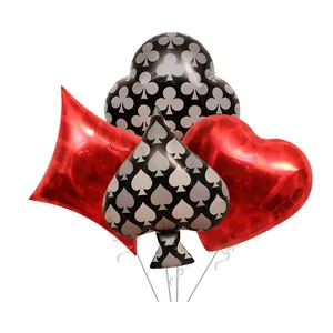Amazon Desain Baru Balon Foil Balon Foil Balon Foil Balon Foil Kartu Poker Bunga Balon untuk Dekorasi Pesta