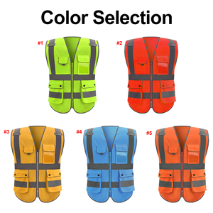 Idée cadeau gilet de sécurité personnalisé vêtements de sécurité réfléchissants vente en gros polyester multi-poches imperméable vêtements de travail pour hommes pour hommes - Product Image 2