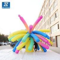 Modèle de feu d'artifice gonflable géant et coloré avec éclairage LED pour la décoration de centres commerciaux, de fêtes et d'événements