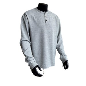 2024 otoño hombres Casual deportes Waffled para Polo camiseta Top All-Match Henry Collar Camiseta de <span class=keywords><strong>manga</strong></span> <span class=keywords><strong>larga</strong></span> - Product Image 5