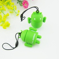 Porte-clés 3D Android en caoutchouc souple PVC personnalisé, écologique, durable, certifié RoHS, avec impression numérique