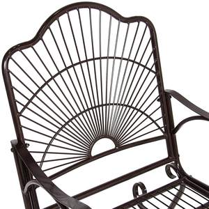 Fauteuil à bascule moderne en <span class=keywords><strong>fer</strong></span> <span class=keywords><strong>forgé</strong></span>, balançoire en métal pour l'extérieur, pour salon, parc, villa, cour, siège de terrasse brun, jardin - Product Image 2