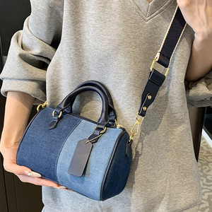 <span class=keywords><strong>Sac</strong></span> à bandoulière en denim vintage 2025 avec coutures contrastées et fermeture éclair, <span class=keywords><strong>sac</strong></span> à <span class=keywords><strong>main</strong></span> pour le travail à une épaule - Product Image 1
