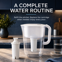 Filter Air Minum Countertop HS528-F003 7 Cangkir 2.4L Total 1.2L Terfilter Bersertifikasi UL Pabrik Bersertifikasi ISO 9001 Hidrasi Harian Pengisian Mudah