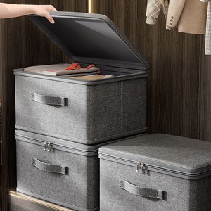 Clothing Organizer Storage <b>Box</b> Rectangular Foldable With Lid Stackable Dustproof Opaque For Dormitory Use - Product Image 4