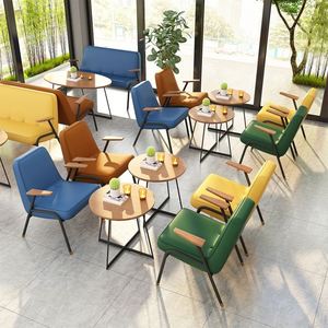 Conjunto de restaurante de metal económico al por mayor, muebles de comedor cómodos para uso doméstico, cafeterías, cafeterías, postres, tiendas, hoteles, villas - Product Image 6