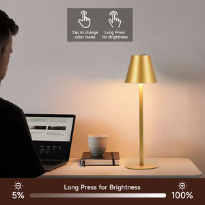 مصباح طاولة تعمل باللمس لاسلكي-مصباح ليلي حديث قابل لإعادة الشحن لـ ، مصابيح مكتب محمولة تعمل بخاصية التعتيم 3 ألوان - Product Image 6