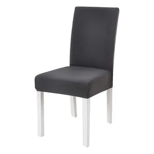 Solid Grey Stretch Stuhl bezug Küchen sitz bezug Abnehmbare Stuhl hussen für Restaurant