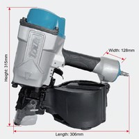 Pistolet à clous pneumatique industriel Toua CN70, en aluminium, 180 clous/min, pour clous en bobine de 45-70 mm, idéal pour l'emballage du bois