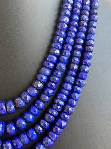 Lapis-lazuli de qualité supérieure, facettes rondes, 7-10 mm, brin de 16 pouces - Product Image 2