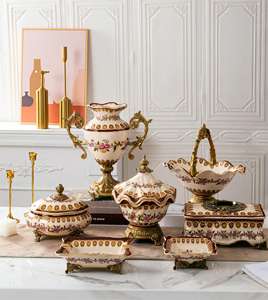 Vase à fleurs en laiton fait main-Décor d'hôtel en émail blanc peint à fleurs - Product Image 6