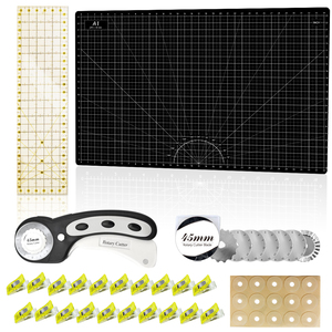 Ensemble de <span class=keywords><strong>tapis</strong></span> de <span class=keywords><strong>découpe</strong></span> rotatif A1 A2 A3 A4 comprenant un <span class=keywords><strong>tapis</strong></span> auto-cicatrisant 6 x 12 pouces, une règle antidérapante, un coupeur rotatif de 45 mm, une lame rotative de 45 mm - Product Image 3