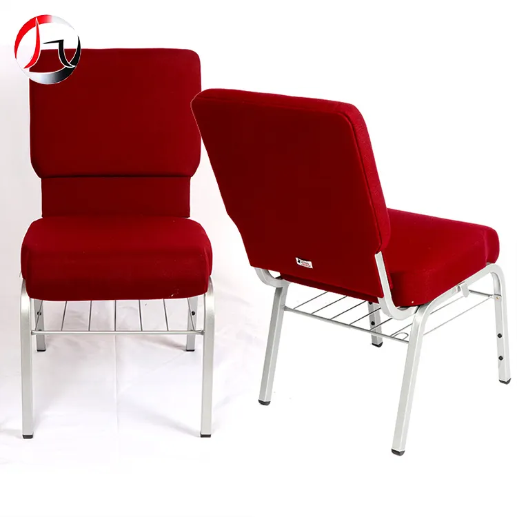 Wholesale high quality stackable iron church chair burgundy auditorium chairs with thick cushion