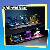 Authentique Boîte Mystère Pokémon Scène de Combat Micro 6 Pièces avec Figurines Lumineuses Décoration de Bureau Cadeau (Sans Figurines Pokémon Cachées)
