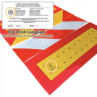 Cinta reflectante de señalización trasera tipo chevron de 20 cm x 1,7 m, prismática de alta intensidad para seguridad de camiones de servicio pesado