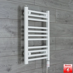 Radiateur chauffe-serviettes électrique en acier blanc pour salle de bain - Product Image 2