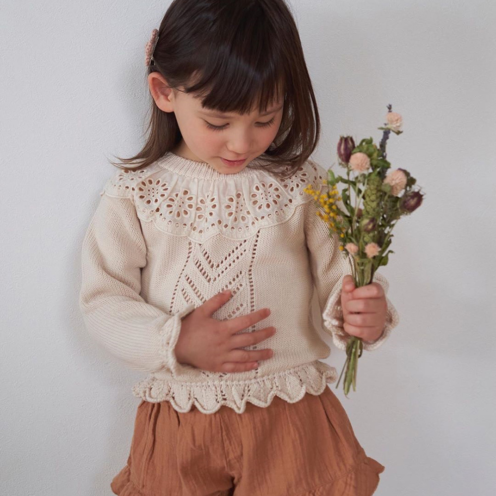 Оптовая продажа, однотонная вязаная косичка ручной работы для девочек