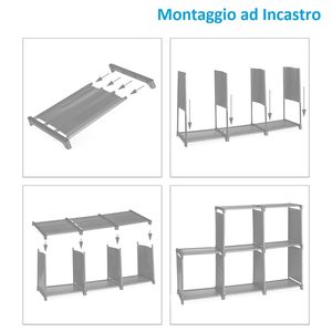Modular <b>Shelf</b> 6 Cubes 107x29x108 Cm Waterproof Storage <b>Unit</b> For Home Organization - Product Image 3