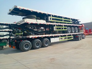 40ft High <strong>Load</strong> Capacity Tri Axle Steel Flatbed <strong>Container</strong> <strong>Semi</strong> <strong>Trailer</strong> Sale 40ft Truck <strong>Trailer</strong> - Product Image 2
