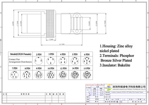 Soulin gx20 8 pin hàng không kết nối không thấm nước điện PCB cảm biến mã hóa cắm cáp với đồng thau Hàn ổ cắm - Product Image 6