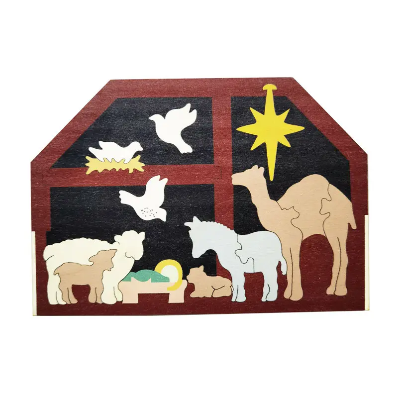 नई 3d बच्चों के रेगिस्तान में यीशु पहेली क्रिसमस परिवार पहेली जन्म नाव लकड़ी पहेली