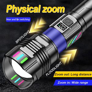 Siêu sáng chùm rộng dẫn ngọn đuốc ánh sáng đèn flash ánh sáng tầm xa không thấm nước Loại-C có thể sạc lại hợp kim nhôm đèn pin - Product Image 2