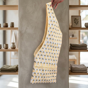Sac fourre-tout en coton imprimé ananas pour tapis de yoga avec bordure rayée, sac de rangement réutilisable, sac de shopping décontracté et tendance, utilisation toutes saisons - Product Image 6