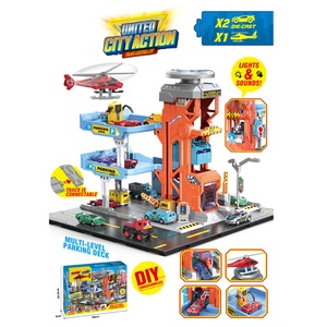 Nuovo 6 IN 1 Garage giocattolo con i parcheggi di auto da corsa seminati <span class=keywords><strong>Set</strong></span> combinazione di giocattoli con scene illuminate giocattoli - Product Image 2