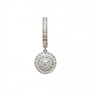 Boucles d'oreilles en or blanc avec diamants ronds taille brillant, couleur D, certifiées GIA, bijoux de mariage classiques pour femmes - Product Image 1