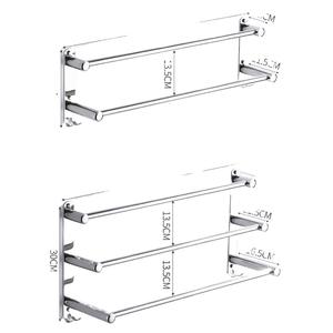 Toallero de Baño de Acero Inoxidable para Montar en la Pared, Doble o Triple Capa, Sin Necesidad de Perforación - Product Image 1