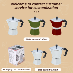 Caffettiera Moka da <span class=keywords><strong>3</strong></span> o 6 Tazze in Alluminio per Espresso da Fornello, Mini Moka Italiana con Manico in Nylon - Product Image 4